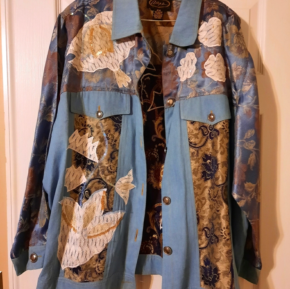 Embellished jean shirt